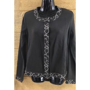 Grace Women's Sweater Size Medium Button Up Gray